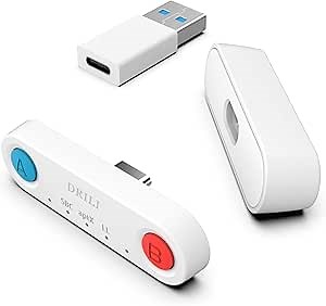 PS5 Bluetooth Audio Adapter, DRILI Low Latency Bluetooth Audio Transmitter, USB C Headphone Adapter with aptX Low Latency Support for PS4/PS5/Switch/PC, and Included USB C to USB Adpater