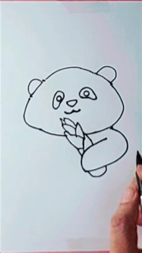 Easy Cute Sitting Panda Drawing 💖 | Simple Sketch