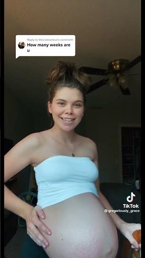 HUGE 38 week pregnant belly so sexy 🥵🤰