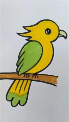 Cute Parrot Drawing with 2 & 3 🐦✨ | #Shorts #ParrotDrawing #BirdDrawing #NumberDrawing