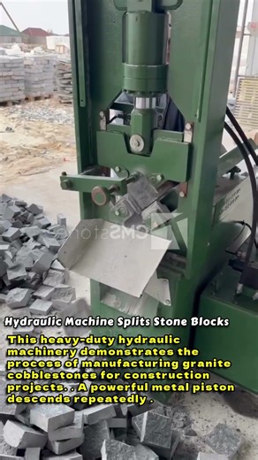 Hydraulic Machine Splits Stone Blocks