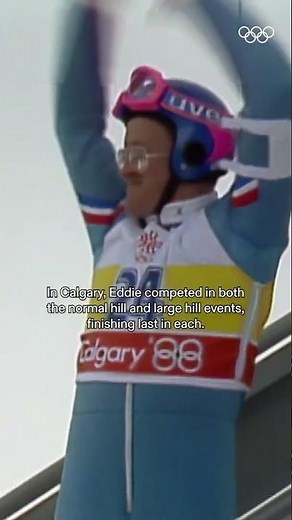 Eddie the Eagle captured hearts at #Calgary1988 ⛷️ #Olympics #MilanoCortina2026 #SkiJumping