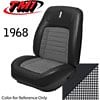 TMI Products 10000684: 43-80928-2295-9440 Deluxe Sport Seat Upholstery Full Set 1968 Chevy Camaro [Black w/ Black Houndstooth] - JEGS