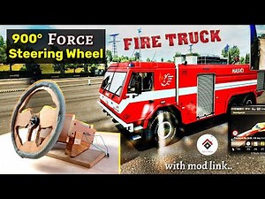 ETS2 Fire Truck Mod | Super fast driving with HOMEMADE 900° steering wheel, [ets2 v1.31] mod link