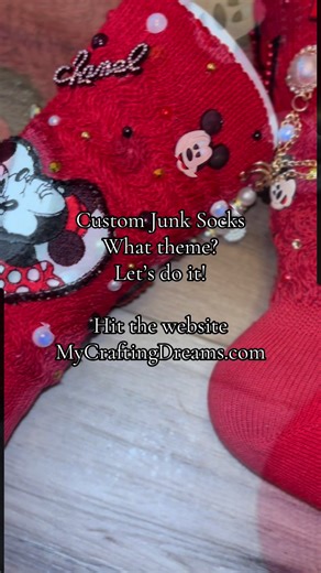 Bestieeee 😮‍🔥 listen… these Mickey x Chanel junk socks are for the girls who do NOT do basic. Custom from top to toe — because why choose between cute and luxury when you can have both? Mickey meets Chanel, and the streets approve. Period. ✨ Any theme ✨ Any designer ✨ Any character ✨ Made to order with QUALITY supplies — no shortcuts, ever If you can dream it, I can junk it 💅🏽 Turn your personality into a statement pair and let your socks do the talking. 🛍️ Order yours at MyCraftingDreams.c