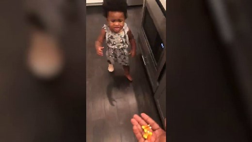 A video of a little girl in Houston, Texas runs away screaming after her father tries to get her to eat some candy corn for Halloween. Is candy corn really that bad? Full Story: https://trib.al/Ok1qvMD | Fort Worth Star-Telegram