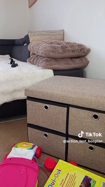 test panier de rangement pliable Action tissu