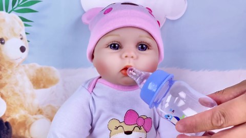 Pedolltree 5 Pieces Set Reborn Baby Dolls Accessories Include Baby Dolls Bottles and Pacifiers and Dipers and Fidget Spinner for 17-24 Newborn Boy Dolls