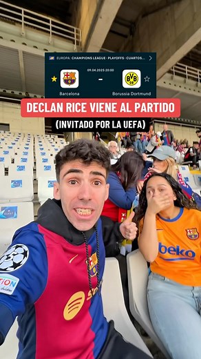 Carlos Segarra | Declan Rice invitado al Barça vs Borussia gracias a @justeat_es | Instagram