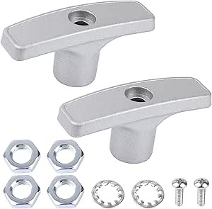 EINDER Gray RV Sewer Valve Handle Replacement for Waste Valve Extension Tube RV Waste Valve Aluminium Handle Kits - 2 Pcs