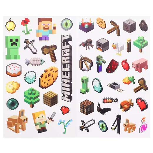 Minecraft Stickers – 4 Sheets Minecraft Party Favors & Crafts -licensed - Etsy