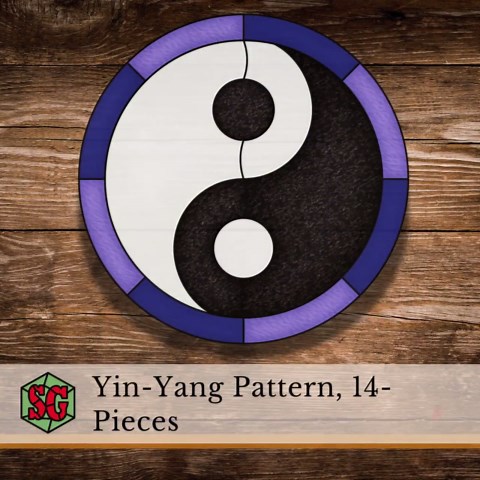 Yin Yang Stained Glass Pattern • Simple Suncatcher Designs for Beginners • Cricut Friendly - Etsy