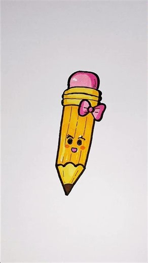 Learn to draw a cute pencil cartoon✏️ Easy Pencil Doodle For beginners. #drawing #drawingtutorial