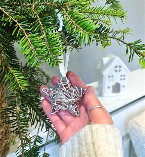 Wire Wrapped Star Ornament - Handcrafted Hanging Christmas Decoration - Etsy UK