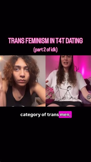 TS Emily Stone 🌹 on Instagram: "gender and biology exist on a spectrum but also power dynamics are kinda a real thing under patriarchy 🧍‍♀️🧍‍♀️ also look how nice tara is of letting me go on my man-liker trans feminist tangents even tho half of what i say annoys her 🥹🫶 #transmen #transmasc #transwomen #tgirls #tboys #t4t #dating #mtf #ftm"