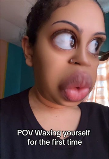 The first time might discourage you but it definitely gets much better after that 😂 #waxing #trinidadtiktok #selfwaxing #diywaxing #funny