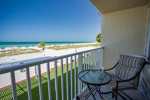 Treasure Island Vacation Rental | Direct Beachfront Studio. Private Balcony Overlooking the Gulf. Heated Pool. Fabulous View! | Island Inn Resort | Condo Rental