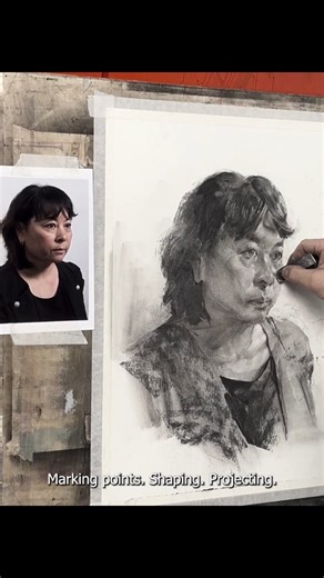 Charcoal Drawing Art Gallery on Instagram: "Charcoal portrait study by artist Old Northeastern Art (Douyin) — a powerful observational drawing that captures structure, likeness, and emotional weight through confident mark-making. The artist builds form using expressive charcoal strokes, subtle value transitions, and controlled highlights, balancing realism with raw, tactile energy. Artist: Old Northeastern Art (Douyin) #charcoaldrawing #charcoalportrait #portraitstudy #realismart #drawingprocess