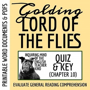 Lord of the Flies Chapter 10 Quiz and Answer Key | Guided Reading Worksheet