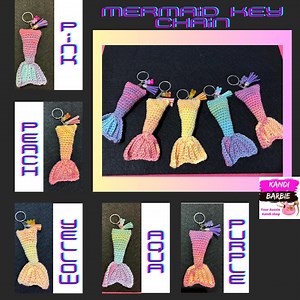 Crochet Mermaid Tail Key Chain - Etsy Australia