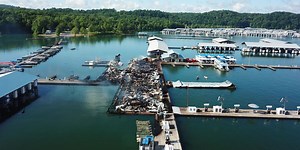 PHOTOS: Overnight fire destroys part of Lake Cumberland marina