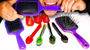 129K views · 81 shares | ASMR EDIBLE HAIR BRUSH EDIBLE SPOON JELLY EATING SOUNDS JERRY NO TALKING MUKBANG | The LaVigne Life | Facebook