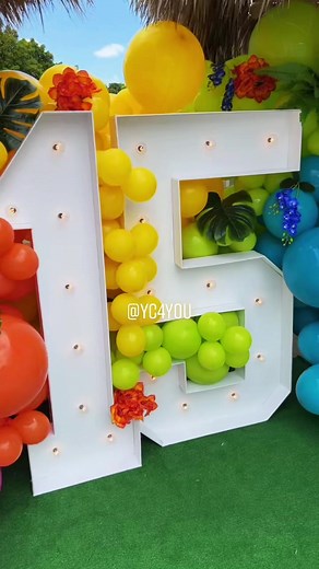 Neon Pool Party Decorations for Quinceañera Celebration