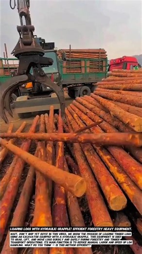 Loading Logs with Hydraulic Grapple! Efficient Forestry Heavy Equipment.