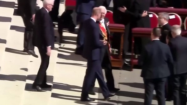 Prince William arrives at the funeral of Pope Francis