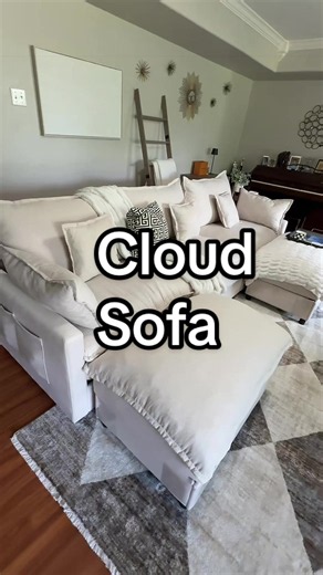 @GOSUHI Furniture this is your sign to get the Cloud-like comfy sectional couch with modular ottomans. #modularsofa #whitecouch #cloudcouch #tiktokfurniturefinds #sofa