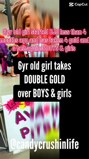 6 year old girl started less than 4 months ago in jiu jitsu. Ava Mei, THE PITBULL,Chin has taken 4 gold and belt against BOYS & girls. She dominates!!!! This girl is making a mark in the jiu jitsu world. I’m so proud of my niece, Ava Mei, THE PITBULL, Chin. @miagi21 @Johnny Jitsu Team Kaiju Jitsu #viral #jiujitsu #fyp #champion #tiktok @Jenny Bean