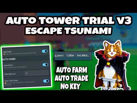 Escape Tsunami For Brainrots Script Pastebin 2026 | AUTO TOWER TRIAL , AUTO FARM 🌊