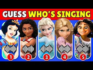 Guess Who's Singing 🎙️🌈🎶| Disney Song Quiz Challenge | Snow White, Moana, Elsa, Rapunzel, Mirabel