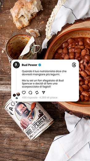 Bud Power | Fagioli alla Bud Spencer e non solo on Instagram: "Anche tu prendi troppo alla lettera i consigli del tuo nutrizionista? 😂 Ma come si fa a resistere ai Fagioli alla Bud Spencer? 😱 Facci sapere nei commenti se anche tu hai voglia di integrare più legumi nella tua alimentazione! 🫘 #BudPower #BudSpencer #EatLikeAHero #Fagioli #Meme #Alimentazione #Ricette #Beans #Nutrition"