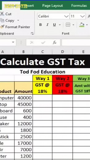 3 Different Ways to Calculate GST in Excel | Excel Templates
