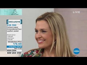 Colleen Lopez Embroidered Faux Leather Jacket