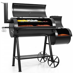 Reviews for PHI VILLA Extra Large Heavy-Duty Offset Charcoal Smoker in Black | Pg 1 - The Home Depot