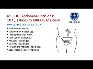 Abdominal incisions for the MRCOG exam. 'MRCOG Mastery in 10 Questions Series' from ACE Courses.