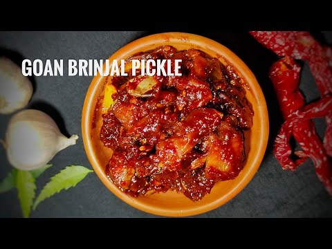 Goan Brinjal Pickle | How to make Authentic Eggplant Pickle with Jaggery | No Sugar Aubergine pickle