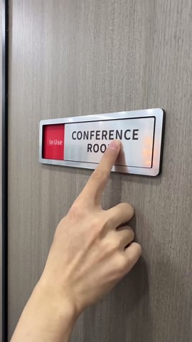 Conference Room Sliding Door Signs, In Use-Vacant Occupied Sign with Reversible Slider for Office & Wellness Rooms (8'x2.6")