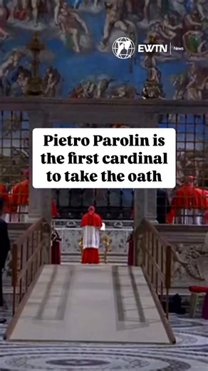 As the most senior cardinal bishop under the age of 80, Cardinal Pietro Parolin presides over the conclave and is the first to take his oath of secrecy and fidelity in the Sistine Chapel. The 70-year-old Vatican Secretary of State serves as the chief conductor of the proceedings until a new pope is elected, a role similar to what Joseph Ratzinger held in 2005 before becoming Pope Benedict XVI. ©ewtnvatican #conclave2025 #conclave #sistinechapel #catholicchurch #catholicism #vatican | Catholics T