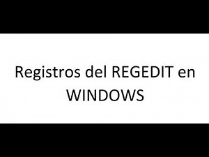 20 #registros del #regedit en #windows