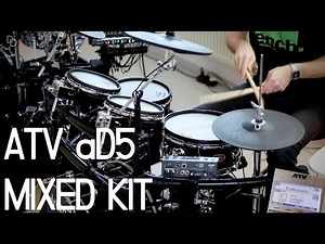 ATV aD5 sound module demo with drum-tec, Roland & Yamaha electronic drum pads