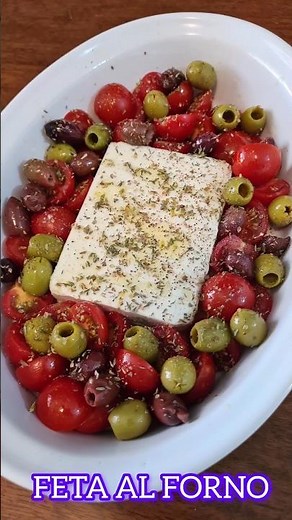 FETA AL FORNO con pomodorini e olive #feta #ricetteestive
