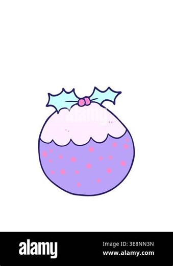 stretching up animation of christmas pudding illustration Stock Video Footage - Alamy