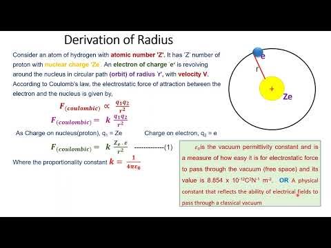 calculation of radius using Bohr model,