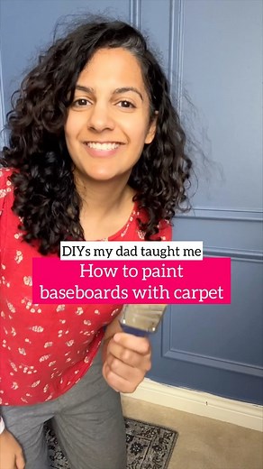 50K views · 49 comments | DIYs my dad taught me: how to paint baseboards with carpet under Using a 12” drywall knife is the easiest way to prevent paint from dripping on to your carpet. Tuck the drywall knife under the baseboard to create a barrier to protect the carpet. #homeownertips #homemaintence | Hana - DIY, Design, Crafting | Facebook