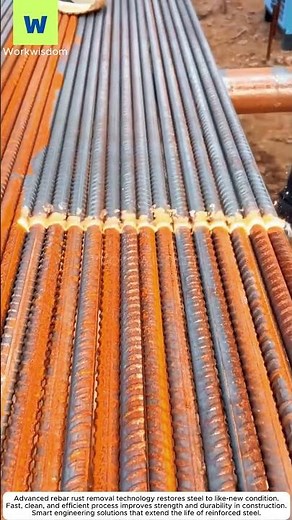 Satisfying Rebar Rust Cleaning Process