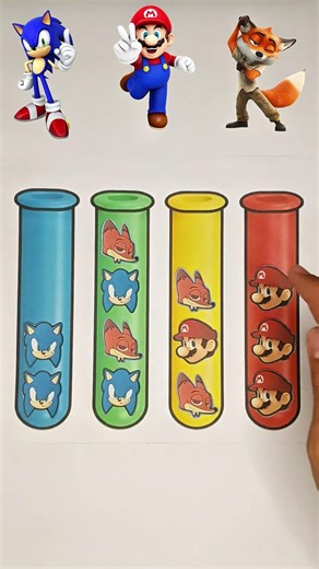 SONIC X MARIO BROS X NICK WILDE! PLAY PUZZLE PAPER! #sonic #sonicthehedgehog #mario #nick #zootopia2