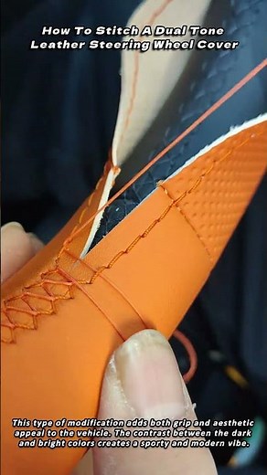 How To Stitch A Dual Tone Leather Steering Wheel Cover
